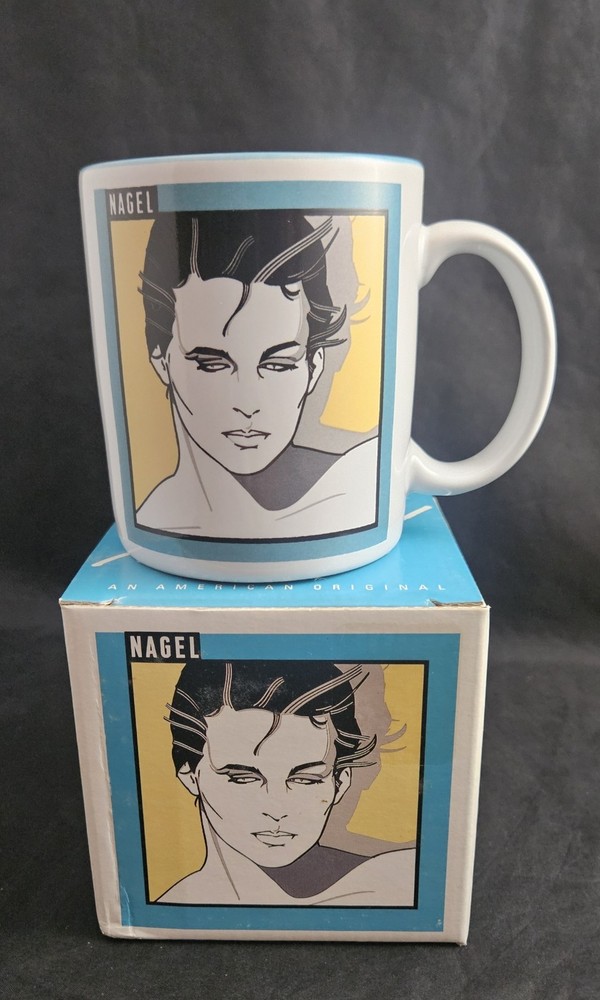Vintage PATRICK NAGEL MUGS Figi Graphics 1993 Mint in Box Coffee Tea Mug