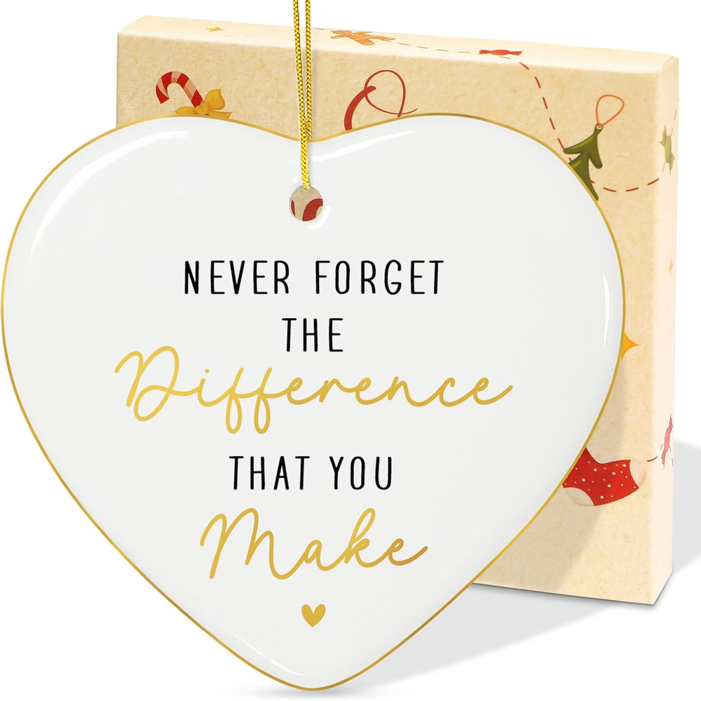 Christmas Thank You Gifts for Women - Ceramic Christmas Ornaments 2025 for Tree