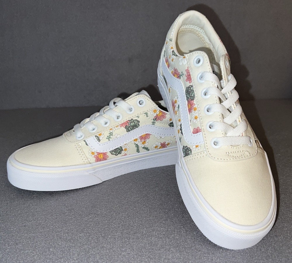 VANS Ward Desert Floral Marshmallow Sneakers Womens 6 Low Skate Shoe VN0A5HYOFS8