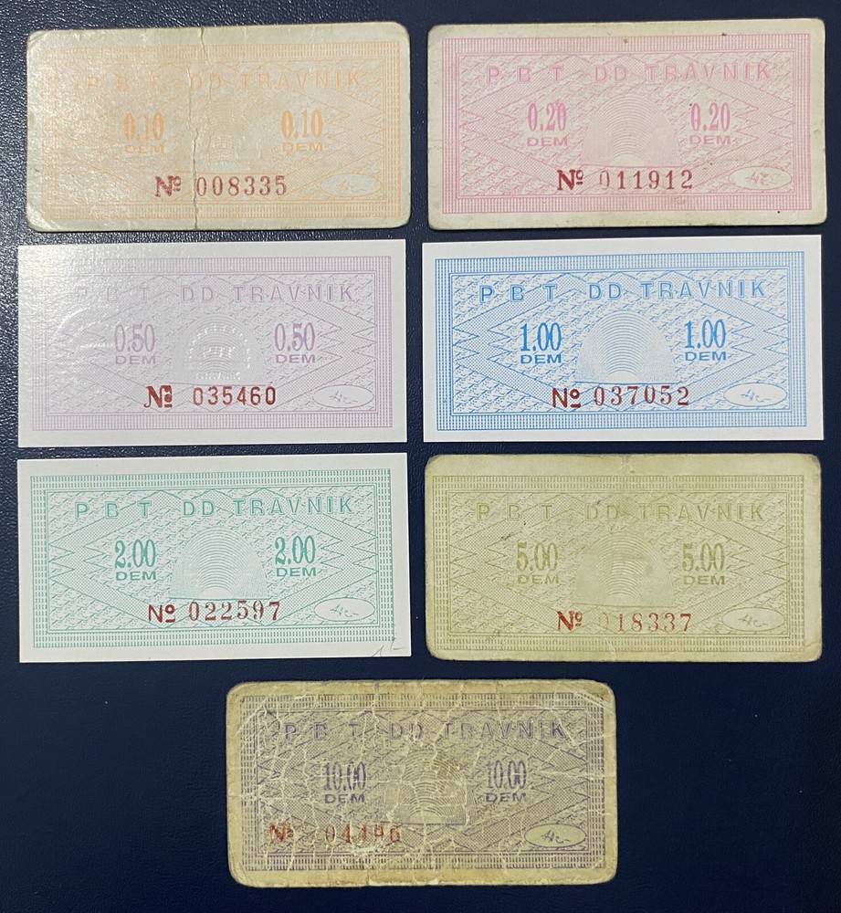 Bosnia, complete lot of war vouchers of the Travnik district, 0.10-10 DM, RARE-image