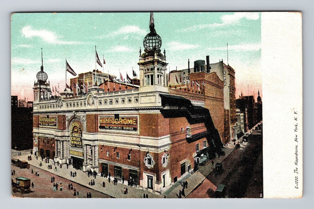New York City NY, The Hippodrome, Souvenir, Vintage Postcard
