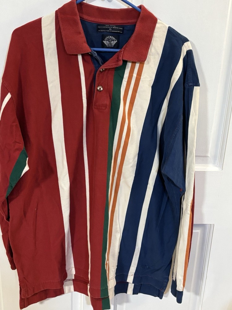 Vintage Rugby Dockers Long Sleeve Polo Shirt XL