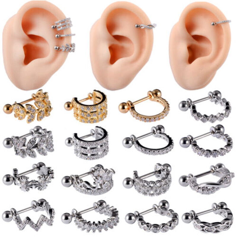 Hoop Earring Ear Stud Ear Tragus Cartilage Jewelry Piercing Jewelry Zircon wi