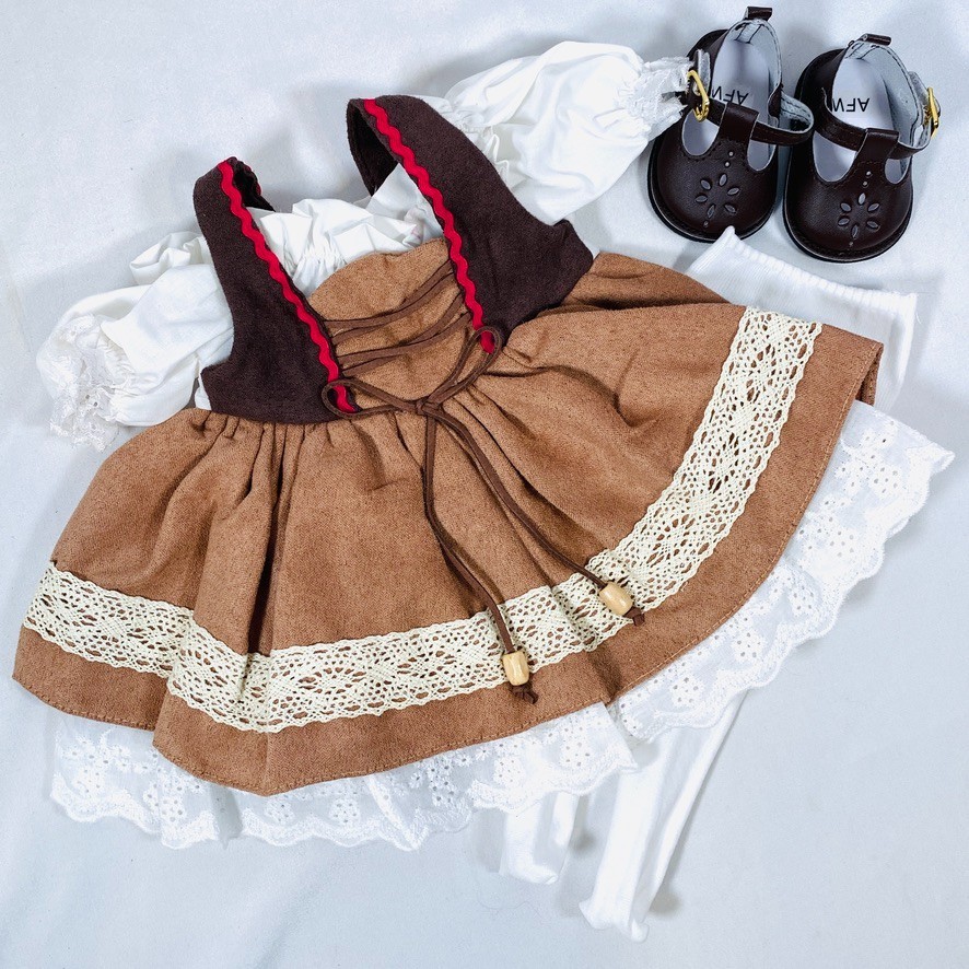 Traditional German Brown Dirndl Dress Outfit for 18