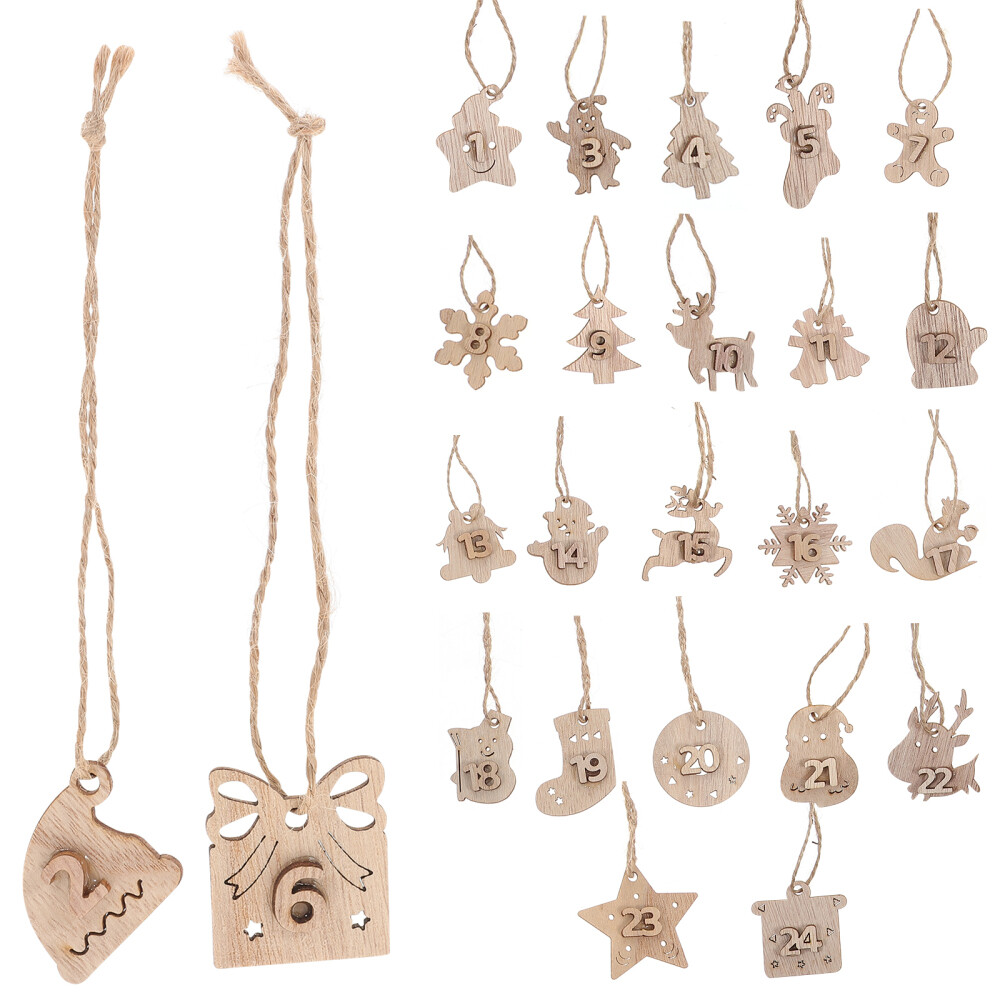 Christmas Calendar Pendant Ornaments Number Design Pendants Advent Tags Gift