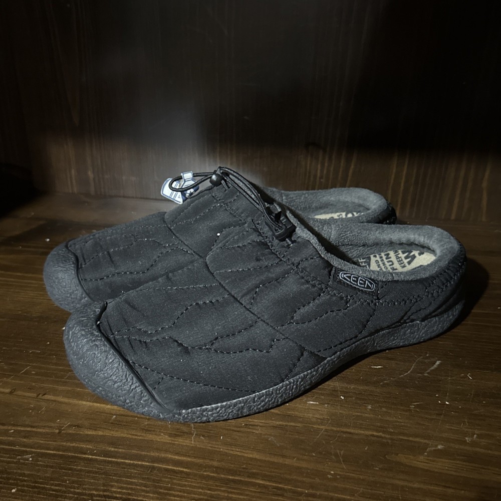 KEEN Men's Howser III Slide Slip-On Shoes in Black with Bungee Cinch - Size 9