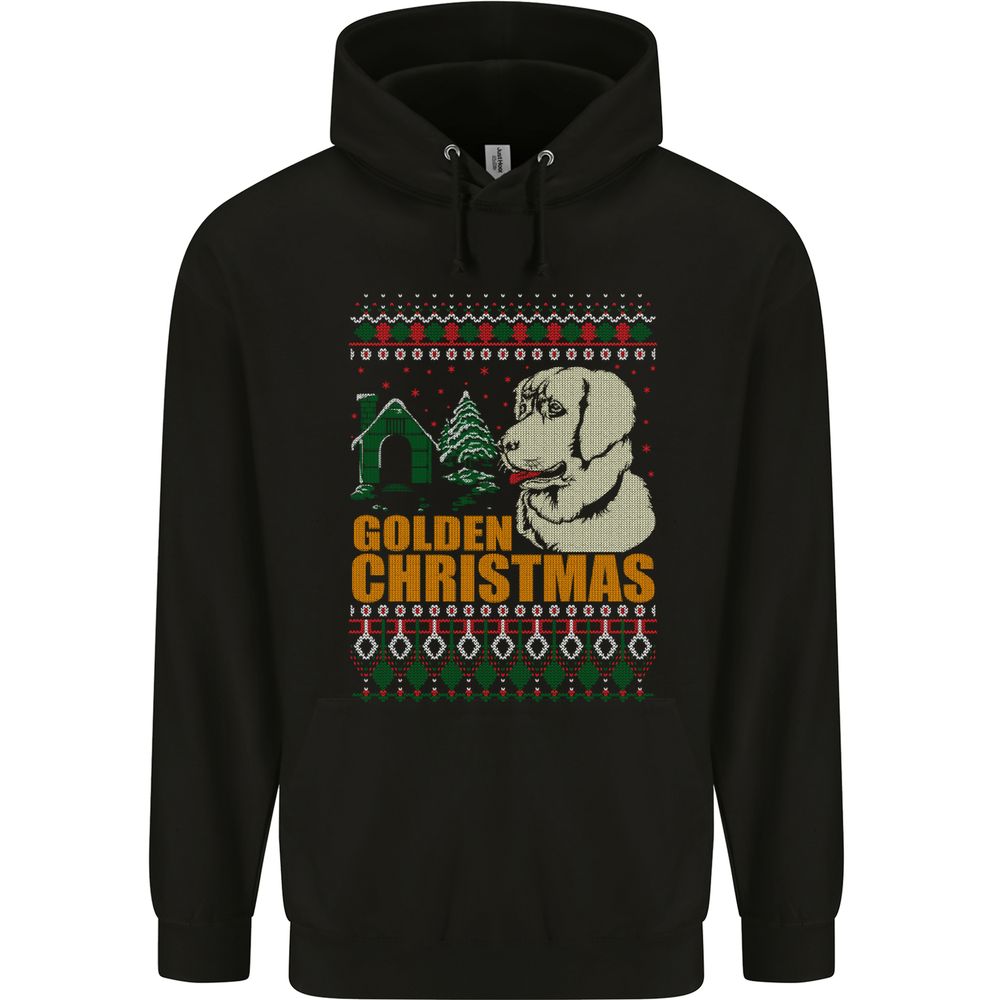 Golden Retriever Christmas Funny Dog Mens 80% Cotton Hoodie