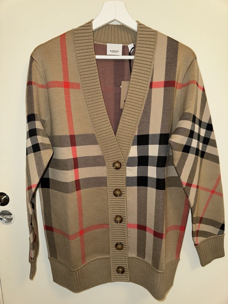 Burberry Checked Wool Cardigan Archive Cardigan 8039153 Size S