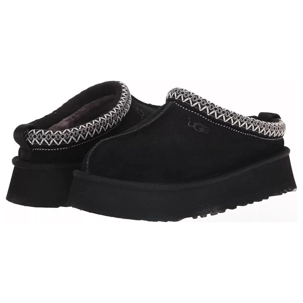 Women's Shoes UGG TAZZ Platform Suede Slippers 1122553 BLACK