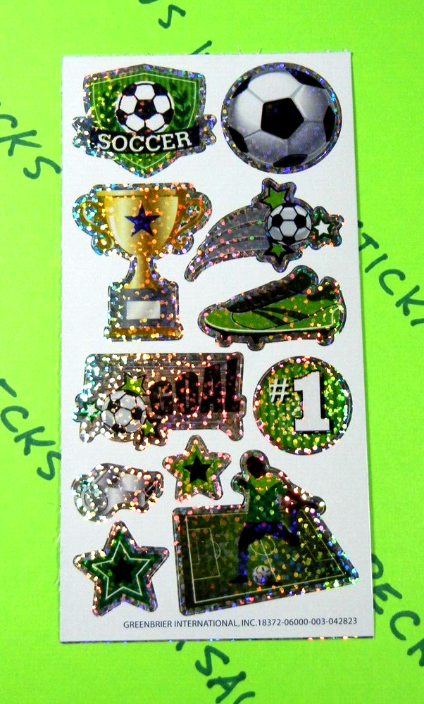 Soccer Stickers Small Prismatic Sheet