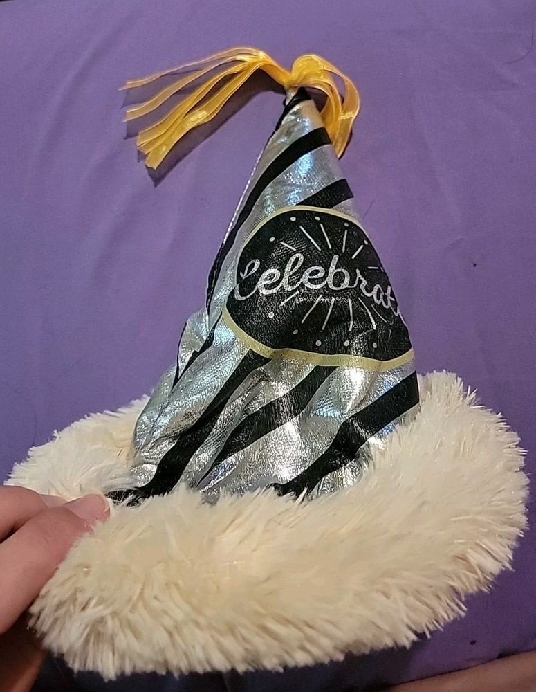 Bark Box New Years Celebrate Party Hat Dog Toy Squeaker Crinkle-image