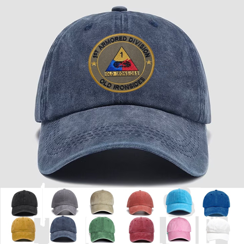 Custom Embroidered US Army 1st Armored Division Old Ironsides Hat - Unique Military Gift