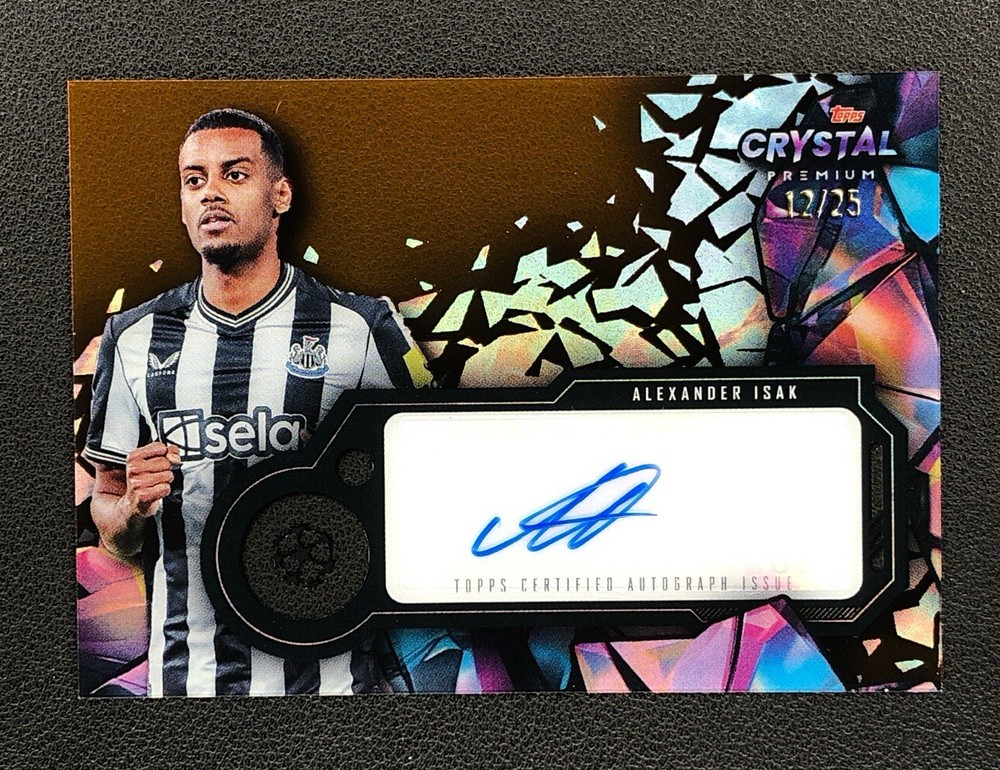 2023-24 Topps Crystal Premium UEFA NEWCASTLE ALEXANDER ISAK ORANGE AUTO /25