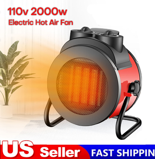 2000W Portable Electric Space Heater Garage Hot Air Fans For Indoors Office Home