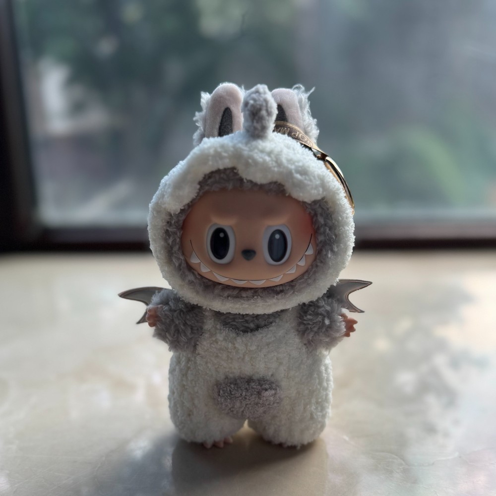 Labubu Crochet Angel Dragon Outfit with Hat and Overalls