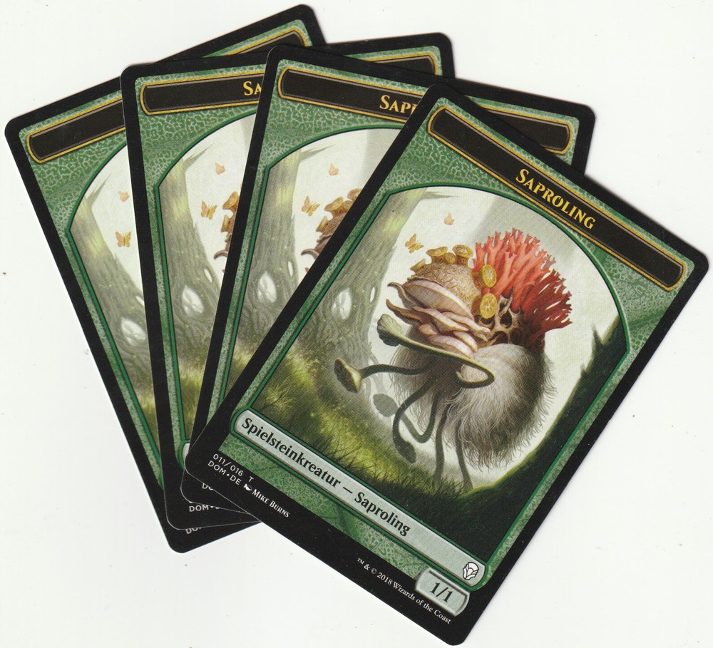 4 MTG Magic Saproling Green Token Creature Playset DOM 2018