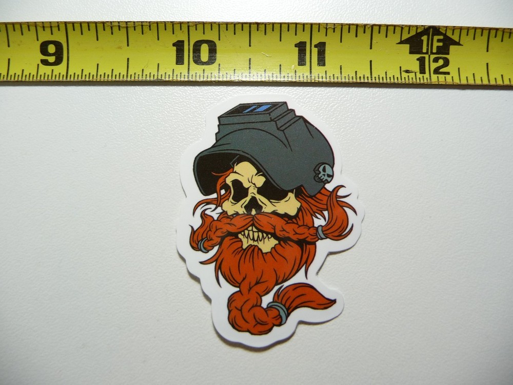 LONG HAIR WELDER MASK DECAL STICKER JOB WORK OCCUPATION