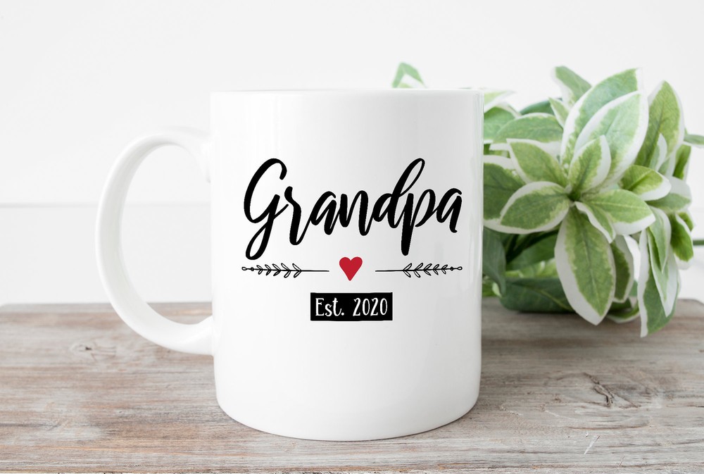 Grandpa Est 2020 Mug New Papa Mug Gift For Grandpa Pregnancy Reveal Happy