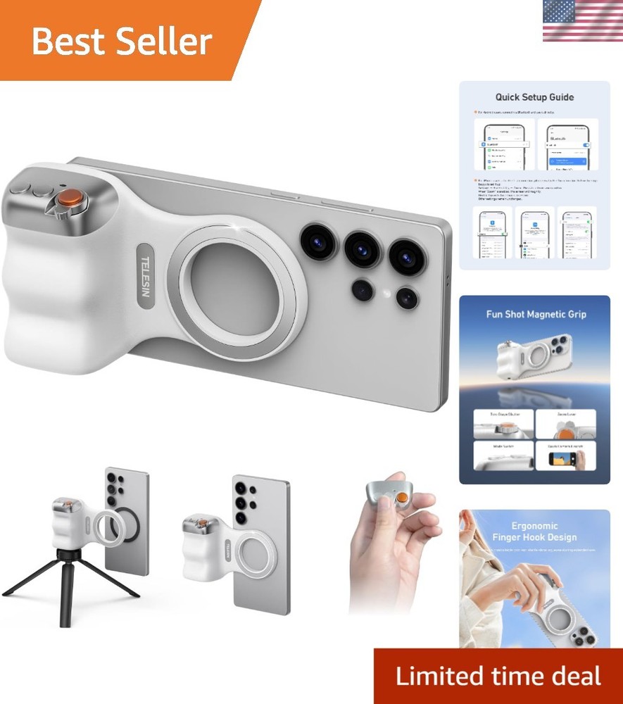 Magnetic Phone Grip with Wireless Remote for Ideal Mobile Photography