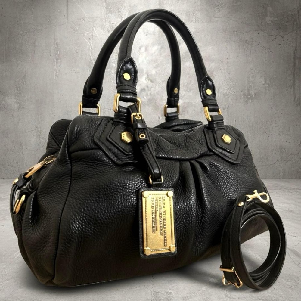 Authentic Marc by Marc Jacobs handbag Shoulder Leather black vintage Classic Q