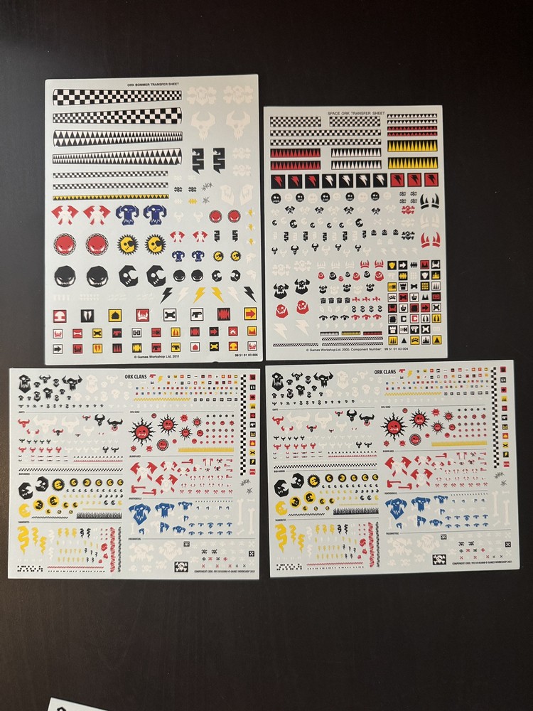 Ork Clans & Vehicles - Transfer Sheet/Decals - Warhammer 40K