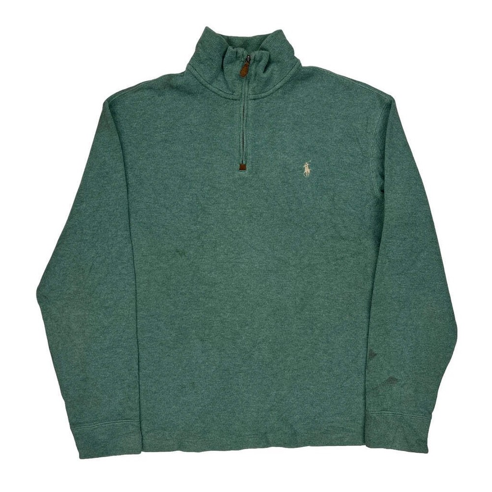 Polo By Ralph Lauren 1/4 Zip - Medium Green Cotton