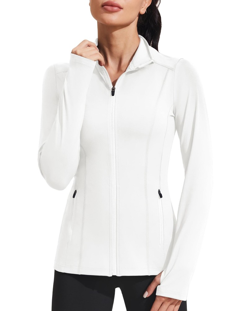 Women's Track Jackets Thumb Holes Running Jacket Lightweight Athletic Workout...