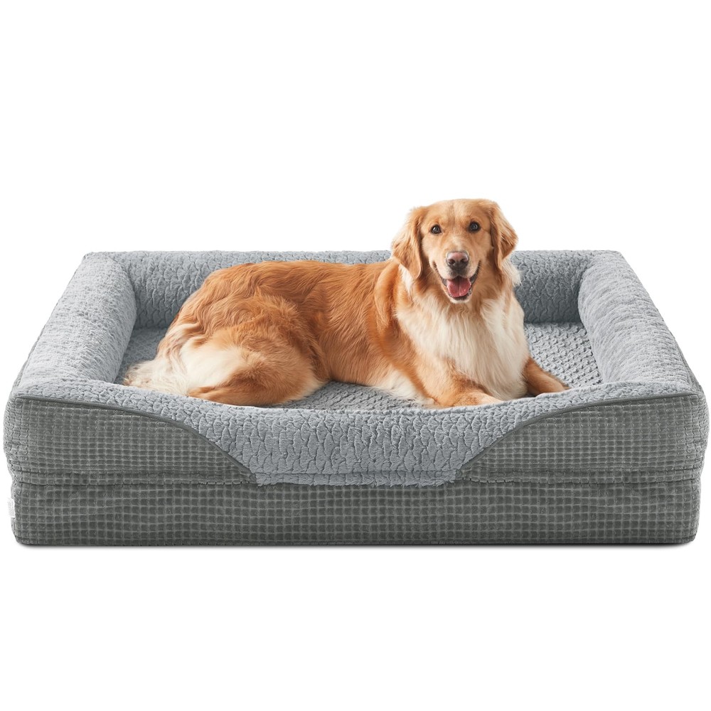 Orthopedic Dog Beds Large Sized, XL Washable Egg-Crate Memory Foam Dog Couch ...