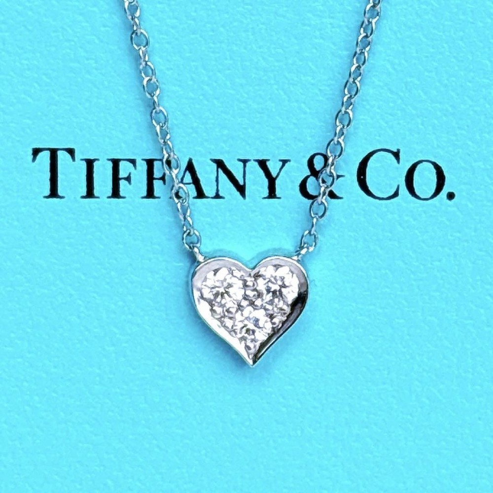 Tiffany Heart Diamond Necklace in Platinum Pre-Owned Sentimental Jewelry