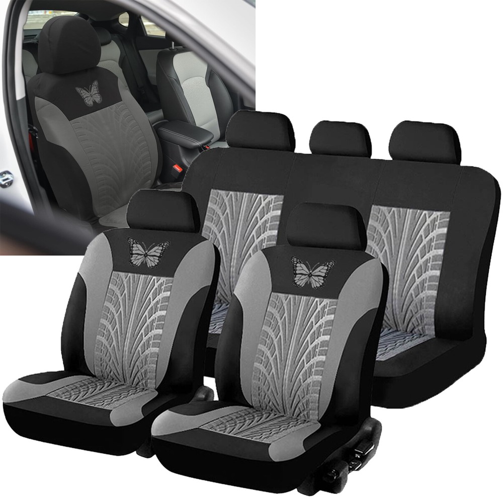 9Pcs Universal Car Seat Cover Set 3D Butterfly Auto Seat Cushion Protectors D5R6