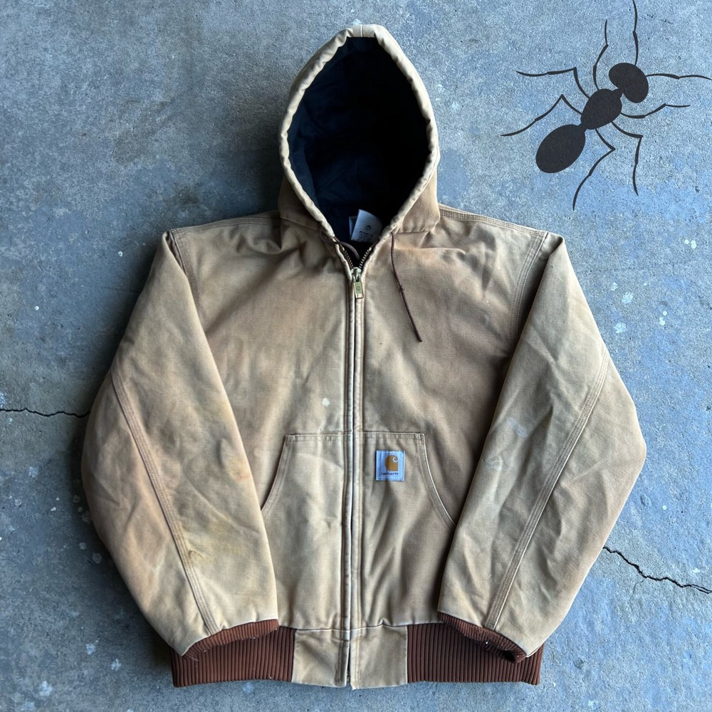 Vintage Y2K brown Carhartt hooded work jacket