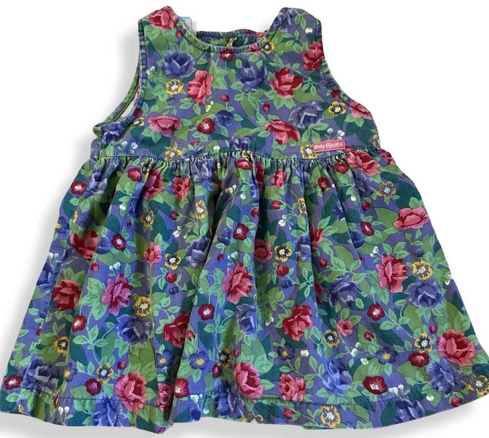 90’s Oshkosh Floral Baby Overall Dress Size 24 Months Rare VTG Y2K Vintage