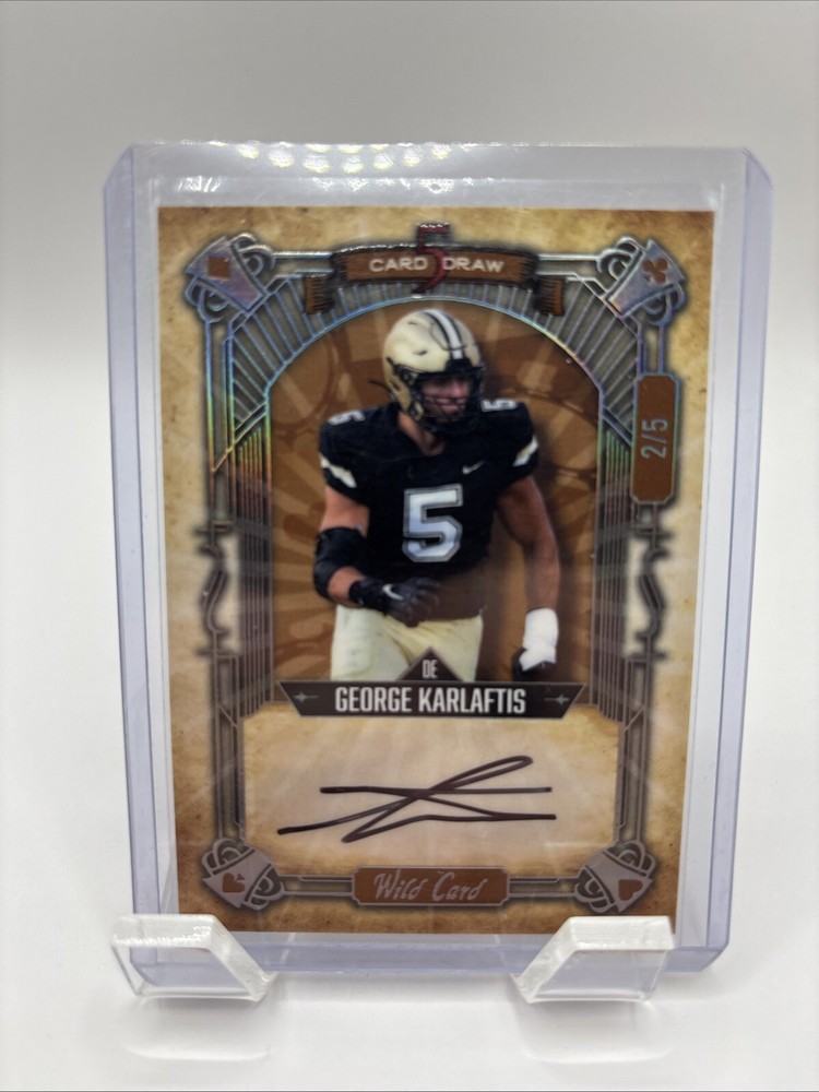 Goerge Karlaftis Wild Card Card 5 Draw Auto 2/5