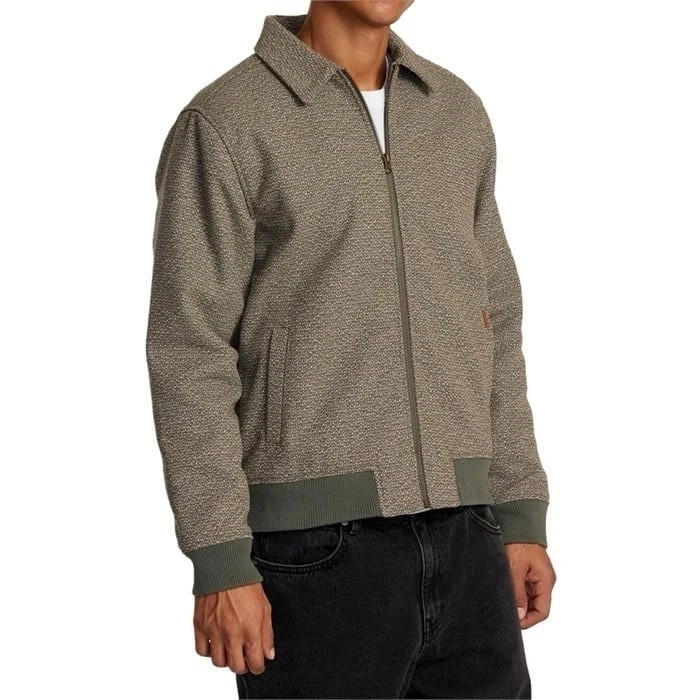 RVCA PISCO ZIP-UP JACKET DARK OLIVE AVYJK00185, M