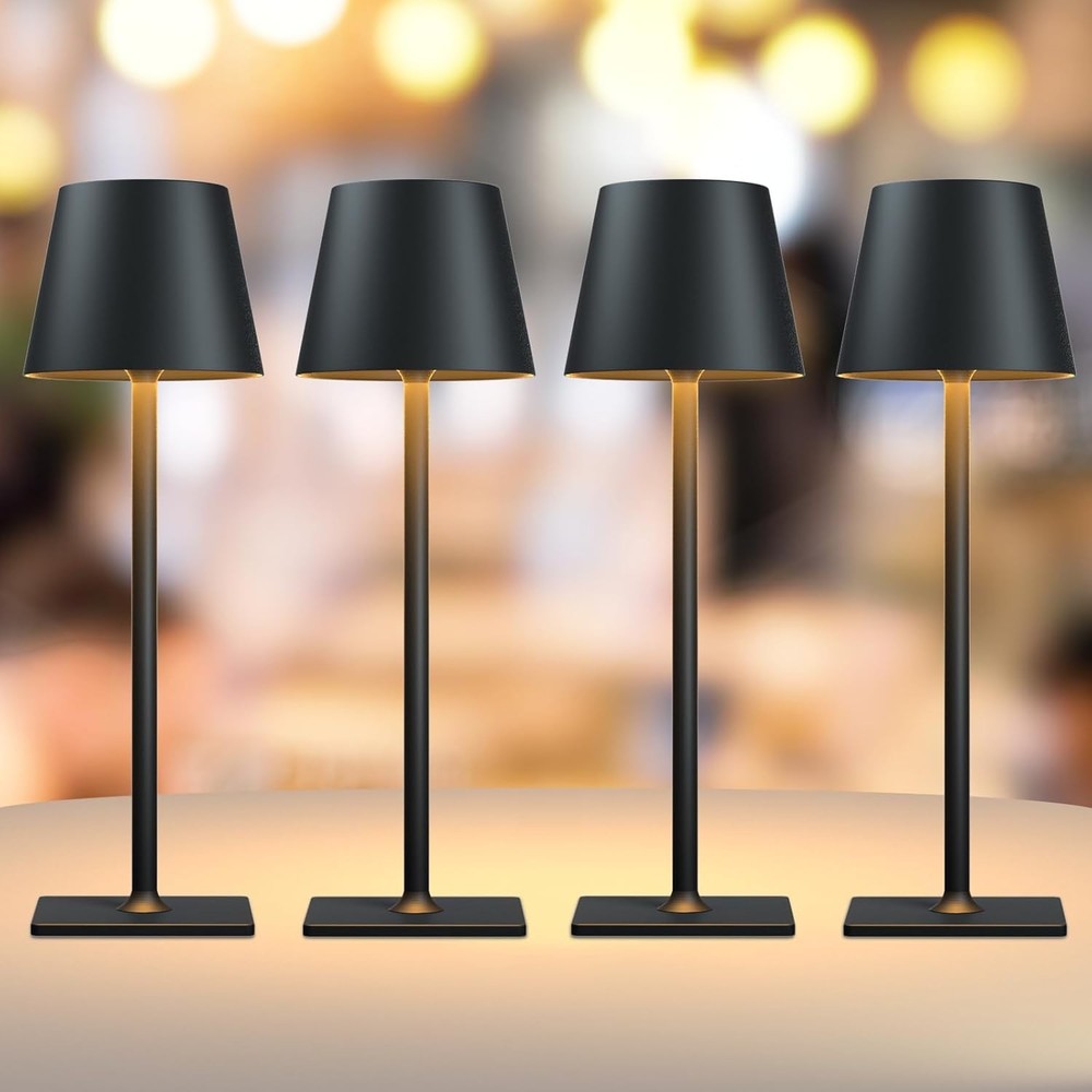4 Pack Rechargeable Cordless Led Table Lamps,Cordless Lamp with 6000mAh Battery