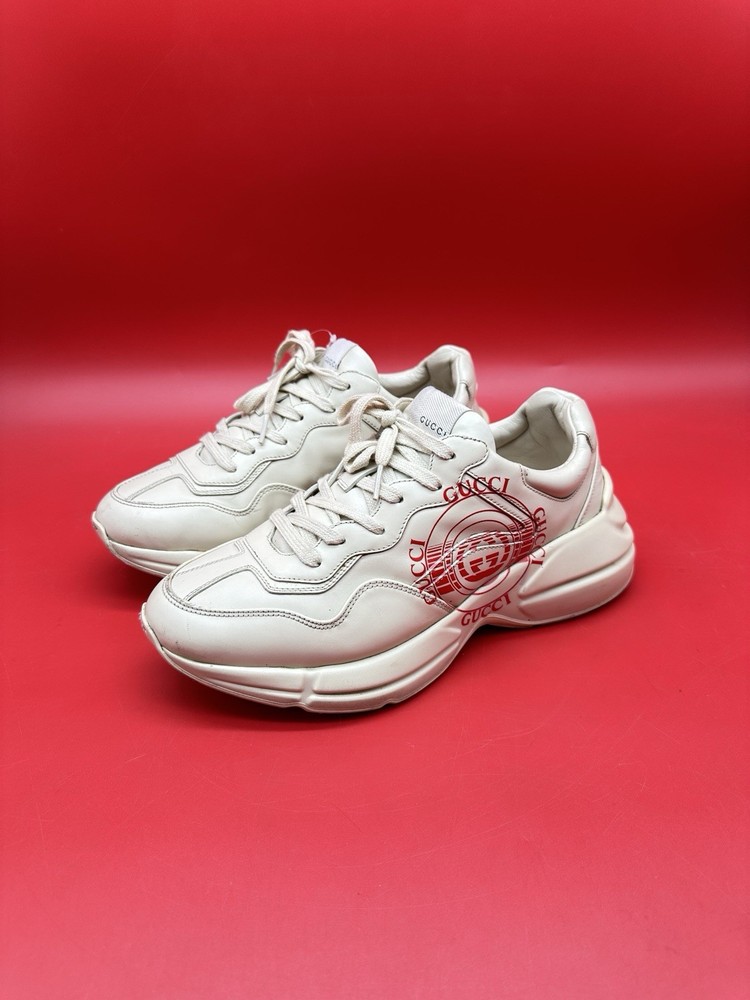 GUCCI Rhyton Beige Original Women’s Leather Sneakers Size 8