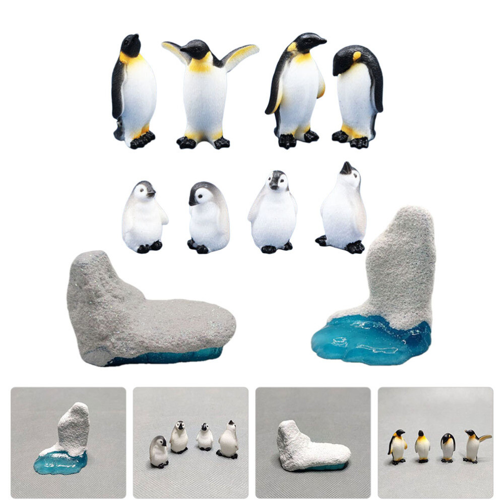 10 Pcs Penguin Figurines Kidcraft Iceberg Landscaping Animal Adornments