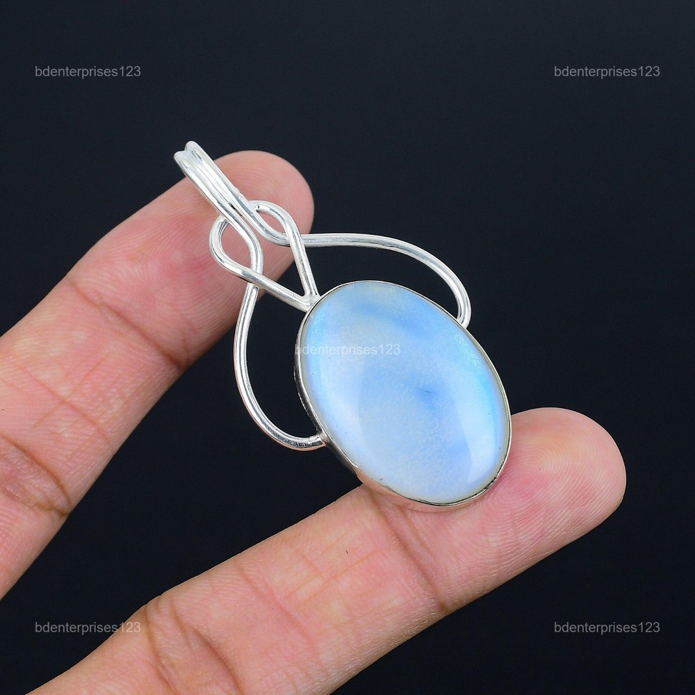 Mothers day Deal Sterling Silver Natural Rainbow Mystic Opal New Pendant Jewelry-image