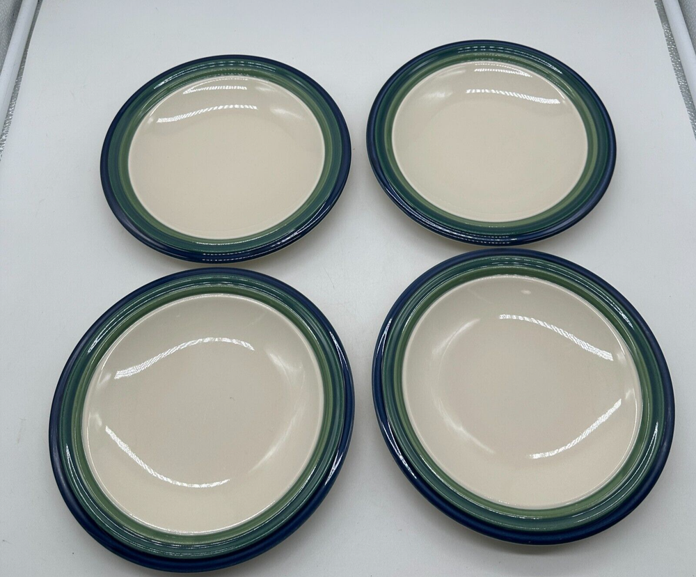 Pfaltzgraff  Ocean Breeze Salad Plate  Plates   Set of 4Blue Green Rings