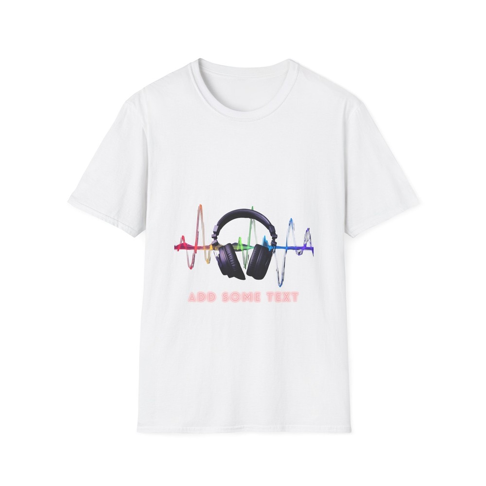 Customizable DJ Headphone T-Shirt - Neon Music Lover Gift Apparel