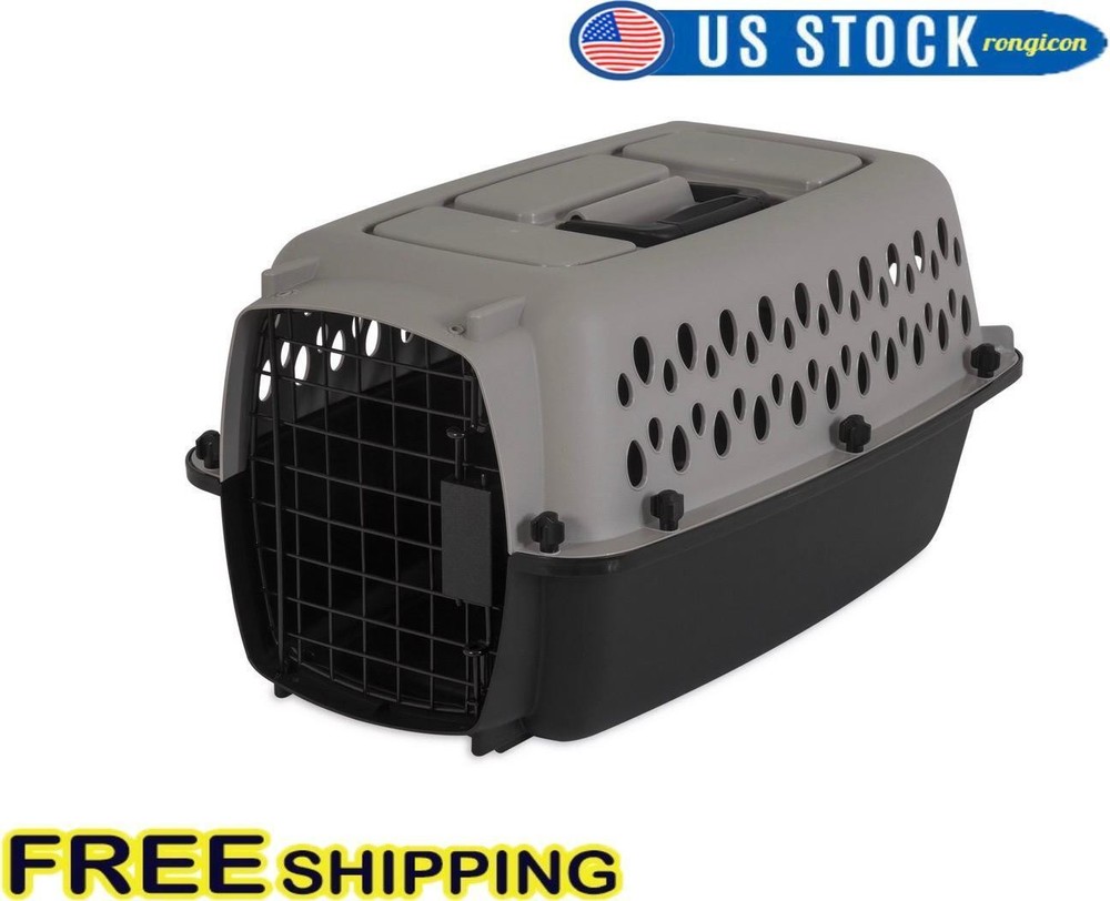 Portable Hard-Sided Pet Carrier for Cats and Dogs Lightweight 19-Inch Travel Kennel
