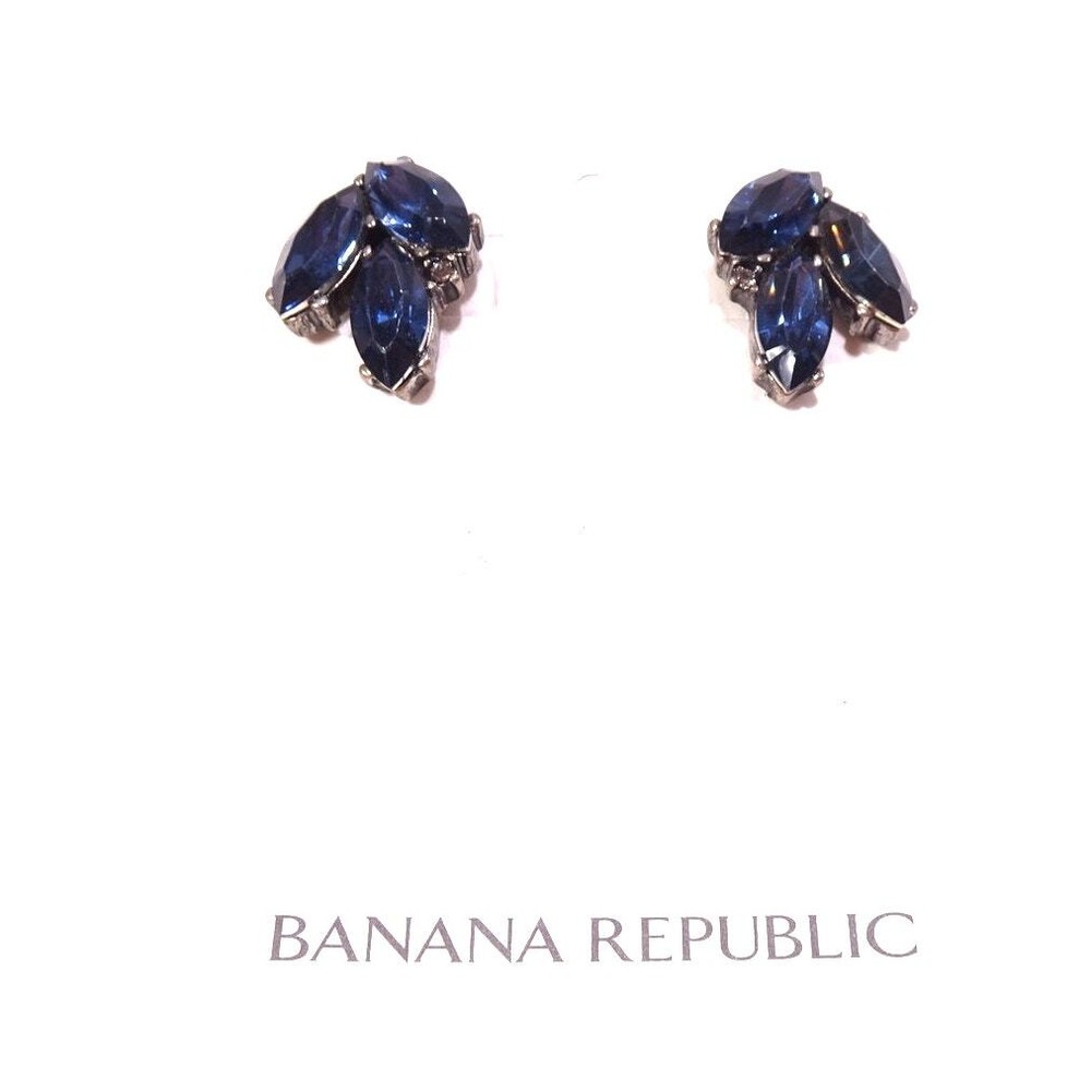 NWT Banana Republic Women's Midnight Lapis Wing Stud Earrings NWT 45