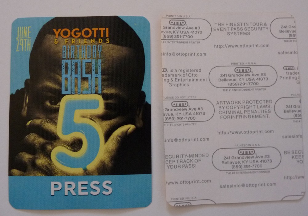 Yo Gotti Birthday Bash 5 2017 Concert Press Access Backstage Pass D3