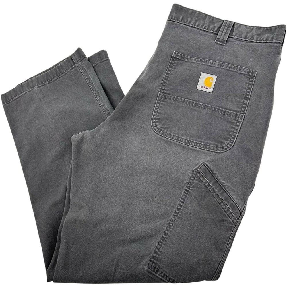Men's Grey Carhartt Rugged Flex Relaxed Fit Canvas Work Pant BN2291-M