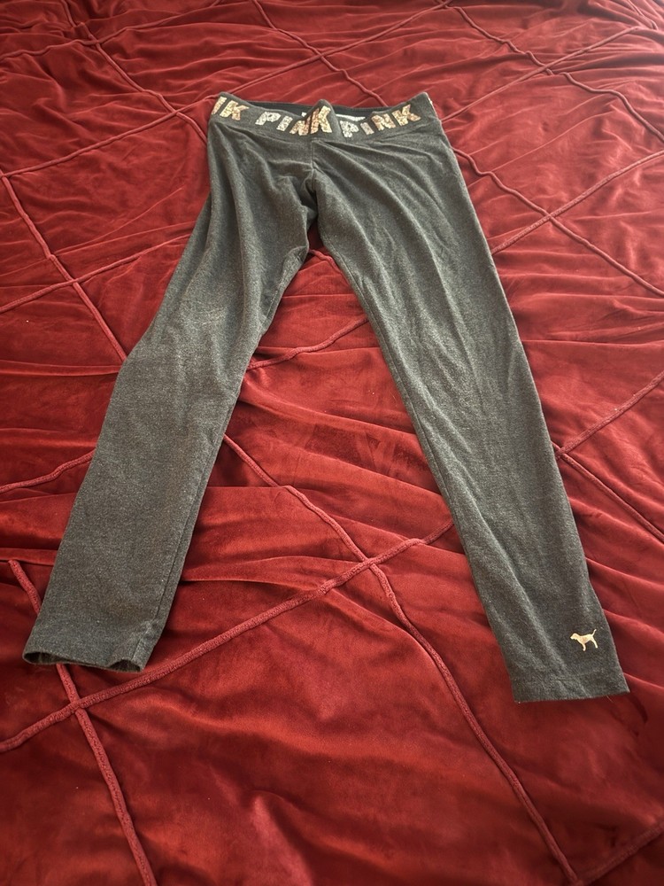 Vs Pink Women's Grey Leggings Size Medium