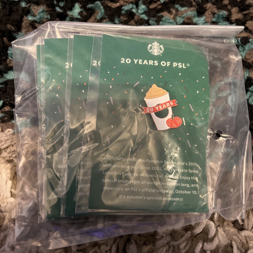 Starbucks Limited Edition 20th Anniversary PSL Pumpkin Spice Latte 5-Pin Set  