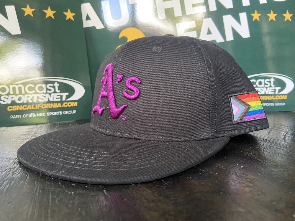 OAKLAND ATHLETICS 2022 LGBTQ Pride Day Snapback Cap Sports Giveaway NEW-image