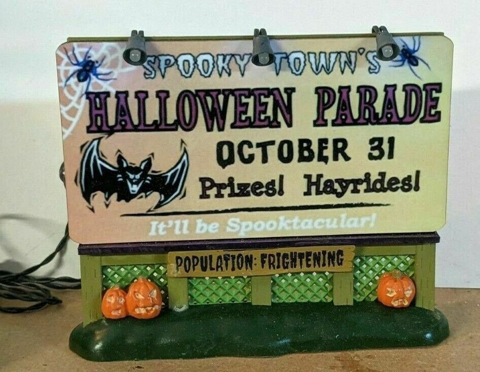 Lemax Spooky Town Halloween Parade Lighted Billboard Custom Decor