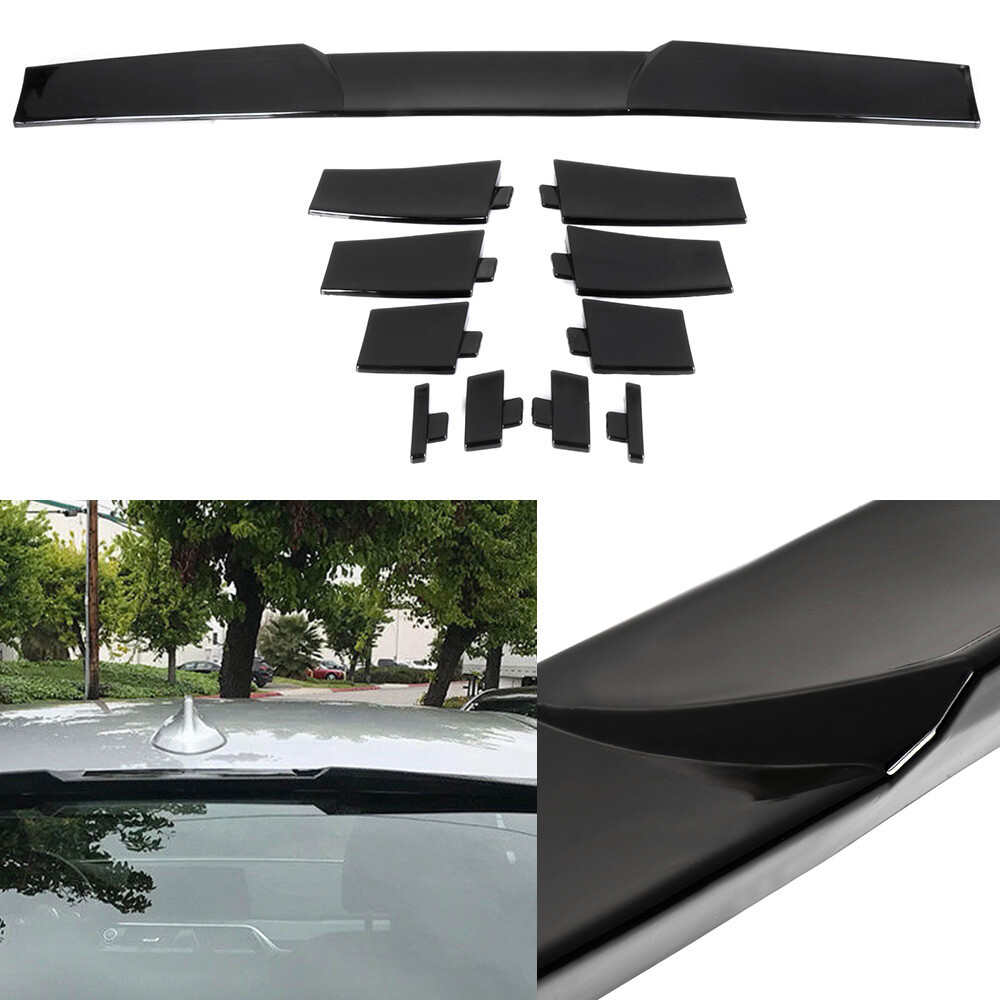 Glossy Black Universal Adjustale Window Top Roof Spoiler Wing Kit ABS New