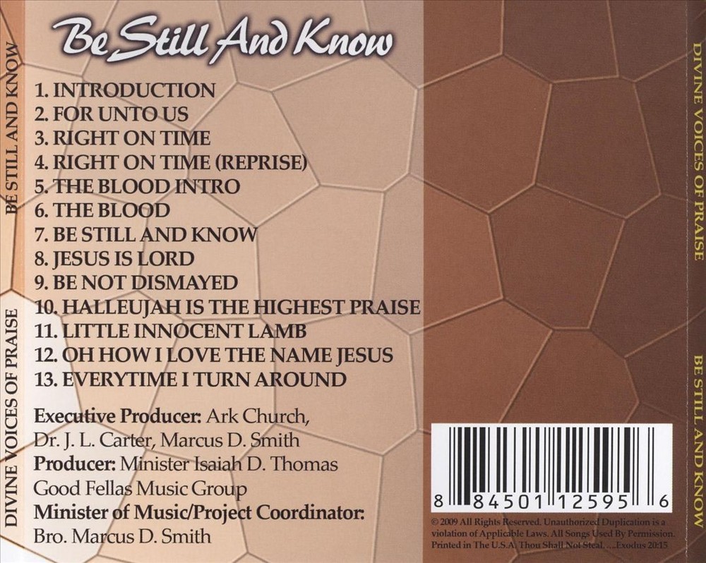 DIVINE VOICES OF PRAISE BE STILL AND KNOW Gospel Worship CD  